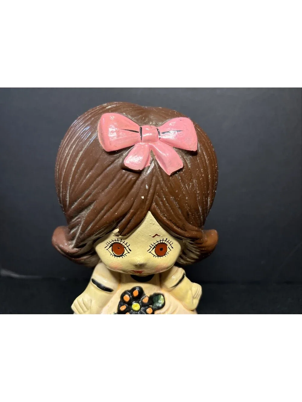 Vintage 1950s Big Eyed Girl Bank with Its Rubber Cork Made In Japan Piggy Bank